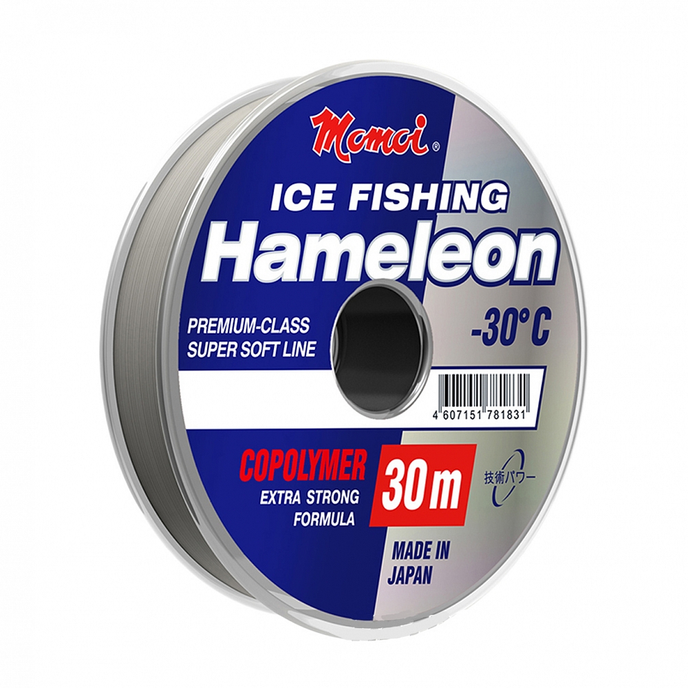 Леска монофиламентная Momoi Hameleon ICE Fishing 0,10мм/30м, 1,3кг, серебрянная. Фото №2