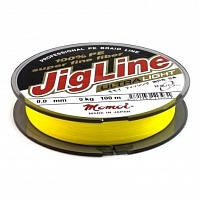 Плетеный шнур Momoi 4-х прядный JigLine Ultra PE 0,10мм/100м, 7,0кг, желтый