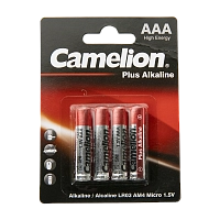 Батарейка Camelion Plus Alkaline BL4  LR03 (LR03-BP4, мизинчиковая батарейка ААА 1.5В)