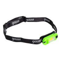 Фонарь налобный Gauss модель GFL408 3W 150lm Li-ion 300mAh LED 1/12/72