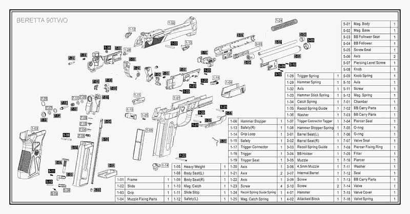 Клавиша предохранителя Beretta 90TWO . Фото №1