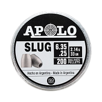 Пуля пневматическая APOLO "Slug", для винтовки, 6.35 2.14 гр. (200 шт.)