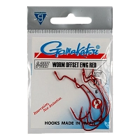 Крючок GAMAKATSU Hook Worm Offset EWG Red №1/0
