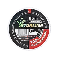 Флюорокарбон STARLINE 100% FLUOROCARBON 25m (transparent) d0.45