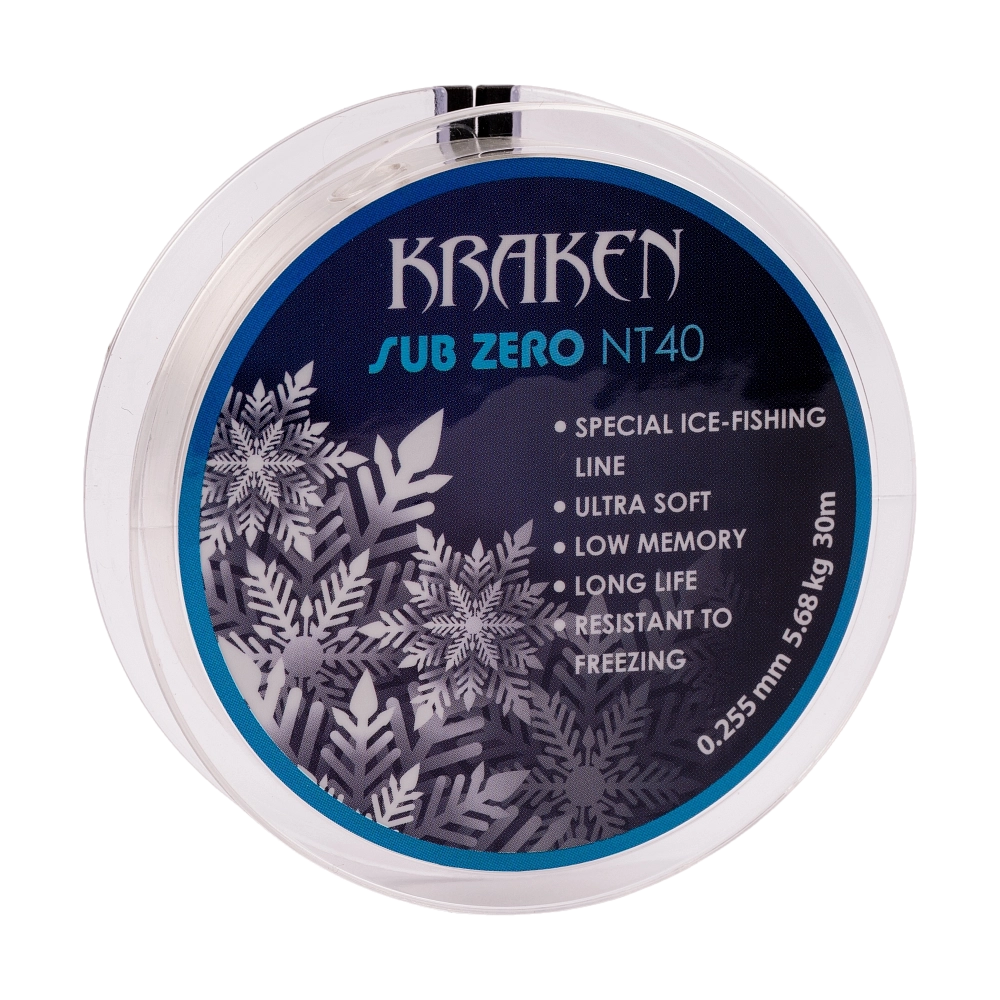 Леска зимняя Kraken Sub Zero NT40 30m 0,255mm 5.68kg. Фото №2
