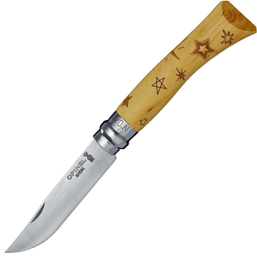 Нож "Opinel" 7VRI Inox, 8,5 см, САМШИТ "снег", нержавеющая сталь. Фото №1