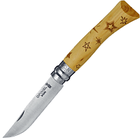 Нож "Opinel" 7VRI Inox, 8,5 см, САМШИТ "снег", нержавеющая сталь