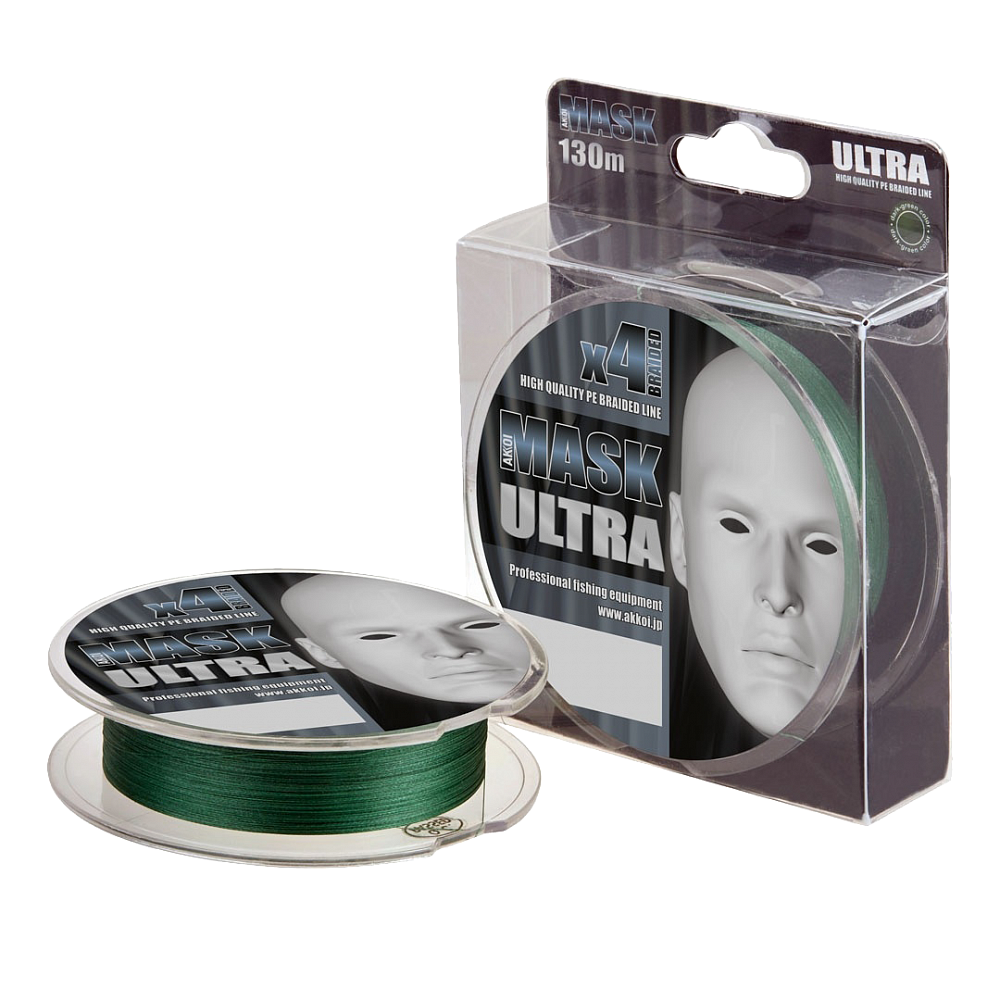 Леска плетёная AKKOI MASK ULTRA  X4-110 (green) d0,10mm. Фото №1