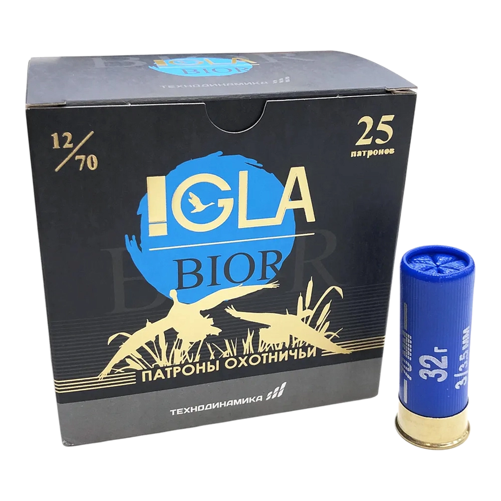 Патрон "Игла-Биор" 12/70 №3 32 гр. (пачка 10 шт, короб., 250). Фото №1 Патрон "Игла-Биор" 12/70 №3 32 гр. (пачка 10 шт, короб., 250). Фото №1