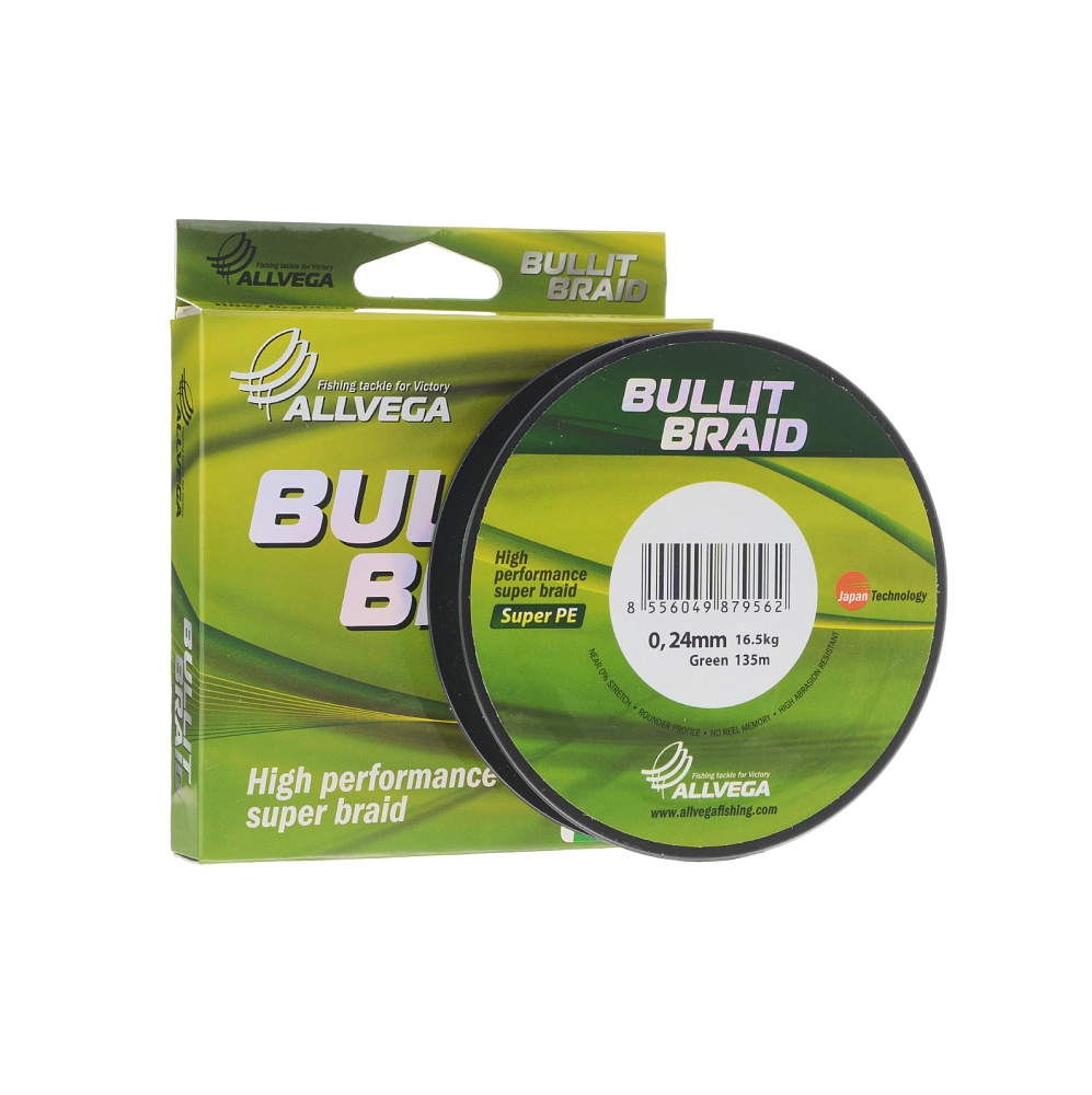 Леска плетеная ALLVEGA Bullit Braid 135м 0,12мм 7.1 кг (темно-зеленая). Фото №2