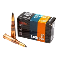 Патрон нарезной НПЗ калибр 7,62х54R SP ГЛ томпак 12,85-13,05 гр. (пачка 20шт.) (короб 380шт)