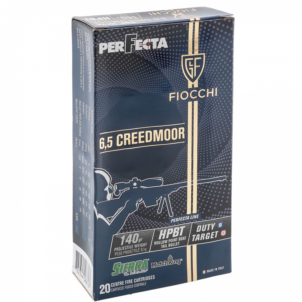 Патрон нарезной FIOCCHI калибр 6.5 Creedmoor HPBT Perfecta 140 grn. (в пачке 20 шт.). Фото №2