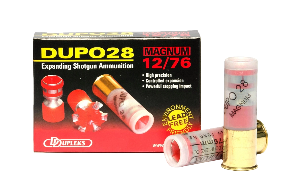 Патрон DDupleks 12/76 пуля Dupo 28гр.(в пачке 5 шт.) (в коробке 230 шт.). Фото №1
