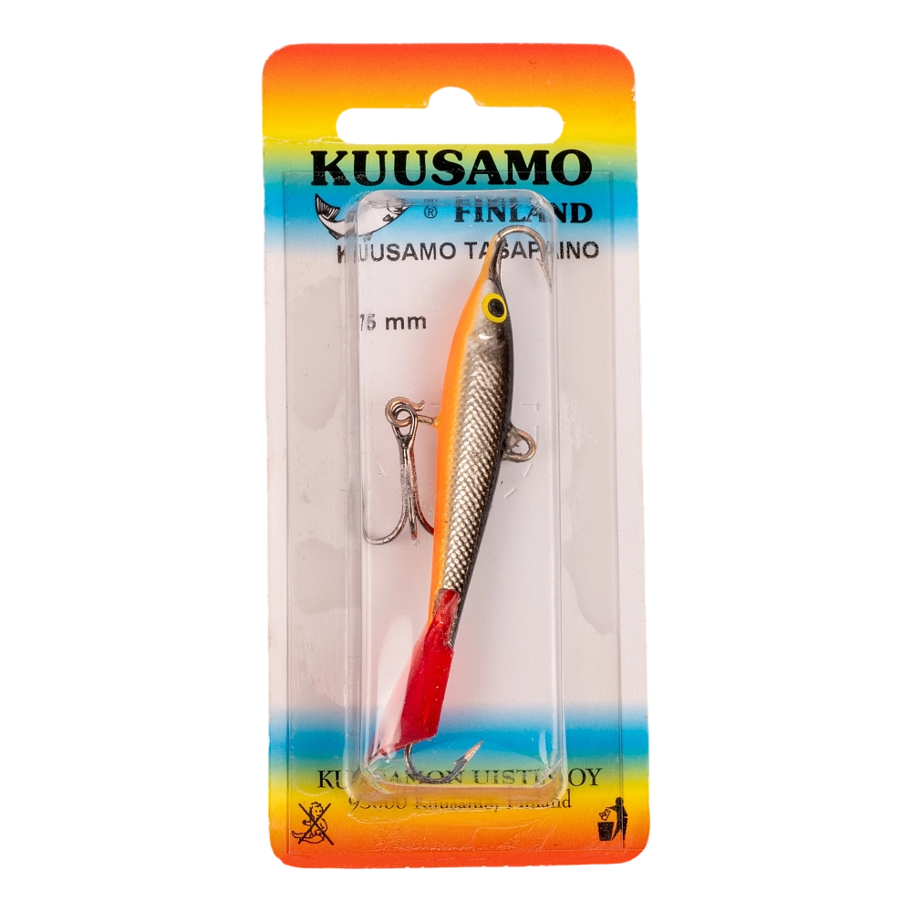 Балансир Kuusamo Tasapaino 75мм, 18гр, цвет (BL/S/FO-R) с тройником. Фото №1 Балансир Kuusamo Tasapaino 75мм, 18гр, цвет (BL/S/FO-R) с тройником. Фото №1