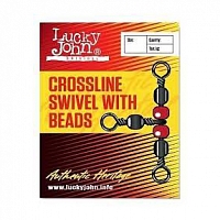 Вертлюжок Lucky John Crosline Swivel с бусинкой №012