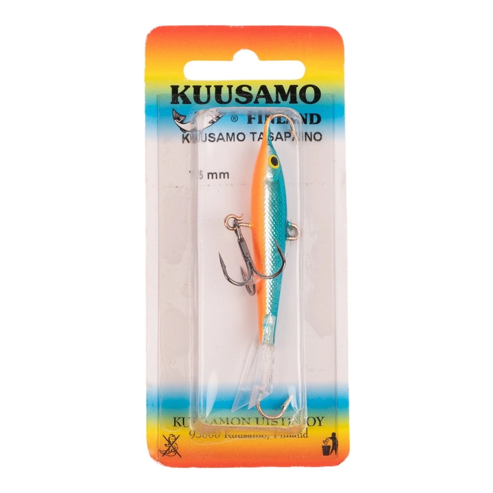 Балансир Kuusamo Tasapaino 75мм, 18гр, цвет (BLU/S/FO) с тройником. Фото №1 Балансир Kuusamo Tasapaino 75мм, 18гр, цвет (BLU/S/FO) с тройником. Фото №1