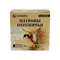 Патрон СИБИРЬ 12/70 охот. дробовой 32г №0 (CX-2000) (пачка 25 шт) (в коробке 250шт)