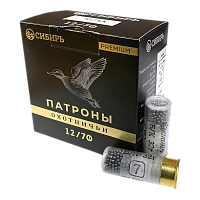 Патрон СИБИРЬ PREMIUM 12/70  охотничий дробовой 32г №7 п/к (пачка 25 шт) (в коробке 250шт)