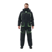 Костюм зимний Huntsman Elbrus ткань Hit Membrane цвет Черный/Лайм р. 48-50/182-188