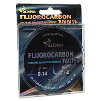 Леска ALLVEGA "FX FLUOROCARBON 100%" 0.14мм (30м) (2,50кг) (LFX3014)